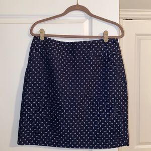 Ann Taylor Navy Diamond Jacquard Skirt